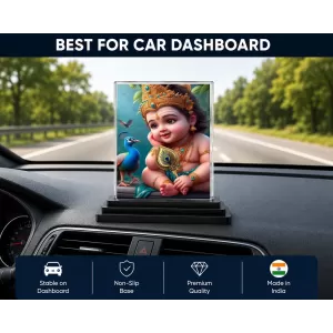 Baby Deity Acrylic Car Dashboard Showpiece | Double-Sided Baby Deity Photo Stand | 3 X 4 Inch Photo | Transparent Acrylic Frame With Black Base | Car Dashboard, Office & Table Decor (F70929) Baby Deity Acrylic Car Dashboard Showpiece | Double-Sided Baby Deity Photo Stand | 3 X 4 Inch Photo | Transparent Acrylic Frame With Black Base | Car Dashboard, Office & Table Decor (F70929)