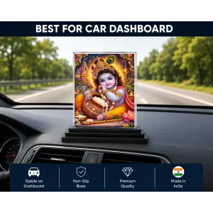 Bal Krishna Acrylic Car Dashboard Showpiece | Double-Sided Bal Krishna Photo Stand | 3 X 4 Inch Photo | Transparent Acrylic Frame With Black Base | Car Dashboard, Office & Table Decor (F70930) Bal Krishna Acrylic Car Dashboard Showpiece | Double-Sided Bal Krishna Photo Stand | 3 X 4 Inch Photo | Transparent Acrylic Frame With Black Base | Car Dashboard, Office & Table Decor (F70930)