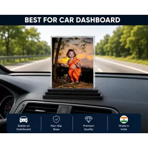 Lord Rama Acrylic Car Dashboard Showpiece | Double-Sided Lord Rama Photo Stand | 3 X 4 Inch Photo | Transparent Acrylic Frame With Black Base | Car Dashboard, Office & Table Decor (F70931) Lord Rama Acrylic Car Dashboard Showpiece | Double-Sided Lord Rama Photo Stand | 3 X 4 Inch Photo | Transparent Acrylic Frame With Black Base | Car Dashboard, Office & Table Decor (F70931)