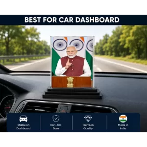 Modi Acrylic Car Dashboard Showpiece | Double-Sided Modi Photo Stand | 3 X 4 Inch Photo | Transparent Acrylic Frame With Black Base | Car Dashboard, Office & Table Decor (F70936) Modi Acrylic Car Dashboard Showpiece | Double-Sided Modi Photo Stand | 3 X 4 Inch Photo | Transparent Acrylic Frame With Black Base | Car Dashboard, Office & Table Decor (F70936)
