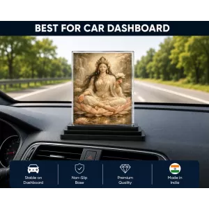 Hindu Goddess Acrylic Car Dashboard Showpiece | Double-Sided Hindu Goddess Photo Stand | 3 X 4 Inch Photo | Transparent Acrylic Frame With Black Base | Car Dashboard, Office & Table Decor (F70943) Hindu Goddess Acrylic Car Dashboard Showpiece | Double-Sided Hindu Goddess Photo Stand | 3 X 4 Inch Photo | Transparent Acrylic Frame With Black Base | Car Dashboard, Office & Table Decor (F70943)