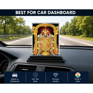 Tirupati Balaji Acrylic Car Dashboard Showpiece | Double-Sided Tirupati Balaji Photo Stand | 3 X 4 Inch Photo | Transparent Acrylic Frame With Black Base | Car Dashboard, Office & Table Decor (F70944) Tirupati Balaji Acrylic Car Dashboard Showpiece | Double-Sided Tirupati Balaji Photo Stand | 3 X 4 Inch Photo | Transparent Acrylic Frame With Black Base | Car Dashboard, Office & Table Decor (F70944)