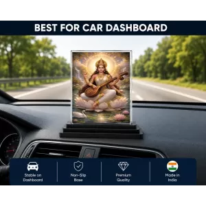 Hindu Goddess Acrylic Car Dashboard Showpiece | Double-Sided Hindu Goddess Photo Stand | 3 X 4 Inch Photo | Transparent Acrylic Frame With Black Base | Car Dashboard, Office & Table Decor (F70950) Hindu Goddess Acrylic Car Dashboard Showpiece | Double-Sided Hindu Goddess Photo Stand | 3 X 4 Inch Photo | Transparent Acrylic Frame With Black Base | Car Dashboard, Office & Table Decor (F70950)
