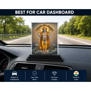 Lord Vishnu Acrylic Car Dashboard Showpiece | Double-Sided Lord Vishnu Photo Stand | 3 X 4 Inch Photo | Transparent Acrylic Frame With Black Base | Car Dashboard, Office & Table Decor (F70953) Lord Vishnu Acrylic Car Dashboard Showpiece | Double-Sided Lord Vishnu Photo Stand | 3 X 4 Inch Photo | Transparent Acrylic Frame With Black Base | Car Dashboard, Office & Table Decor (F70953)