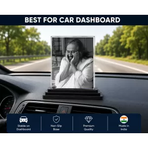 Sri Sri Ravi Shankar Acrylic Car Dashboard Showpiece | Double-Sided Sri Sri Ravi Shankar Photo Stand | 3 X 4 Inch Photo | Transparent Acrylic Frame With Black Base | Car Dashboard, Office & Table Decor (F70954) Sri Sri Ravi Shankar Acrylic Car Dashboard Showpiece | Double-Sided Sri Sri Ravi Shankar Photo Stand | 3 X 4 Inch Photo | Transparent Acrylic Frame With Black Base | Car Dashboard, Office & Table Decor (F70954)
