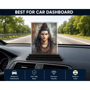 Lord Shiva Acrylic Car Dashboard Showpiece | Double-Sided Lord Shiva Photo Stand | 3 X 4 Inch Photo | Transparent Acrylic Frame With Black Base | Car Dashboard, Office & Table Decor (F70972) Lord Shiva Acrylic Car Dashboard Showpiece | Double-Sided Lord Shiva Photo Stand | 3 X 4 Inch Photo | Transparent Acrylic Frame With Black Base | Car Dashboard, Office & Table Decor (F70972)