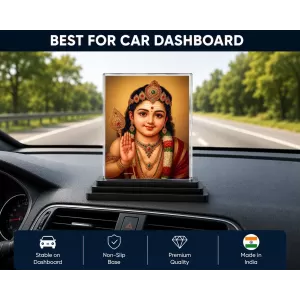 Murugan Acrylic Car Dashboard Showpiece | Double-Sided Murugan Photo Stand | 3 X 4 Inch Photo | Transparent Acrylic Frame With Black Base | Car Dashboard, Office & Table Decor (F70973) Murugan Acrylic Car Dashboard Showpiece | Double-Sided Murugan Photo Stand | 3 X 4 Inch Photo | Transparent Acrylic Frame With Black Base | Car Dashboard, Office & Table Decor (F70973)