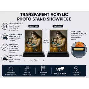 Parvati Acrylic Car Dashboard Showpiece | Double-Sided Parvati Photo Stand | 3 X 4 Inch Photo | Transparent Acrylic Frame With Black Base | Car Dashboard, Office & Table Decor (F70264) Parvati Acrylic Car Dashboard Showpiece | Double-Sided Parvati Photo Stand | 3 X 4 Inch Photo | Transparent Acrylic Frame With Black Base | Car Dashboard, Office & Table Decor (F70264)