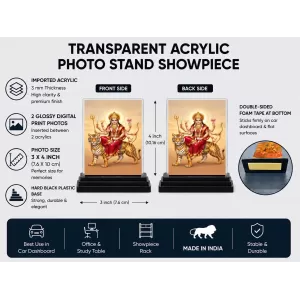 Hindu Deity Acrylic Car Dashboard Showpiece | Double-Sided Hindu Deity Photo Stand | 3 X 4 Inch Photo | Transparent Acrylic Frame With Black Base | Car Dashboard, Office & Table Decor (F70417) Hindu Deity Acrylic Car Dashboard Showpiece | Double-Sided Hindu Deity Photo Stand | 3 X 4 Inch Photo | Transparent Acrylic Frame With Black Base | Car Dashboard, Office & Table Decor (F70417)