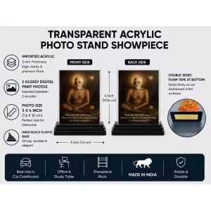 Lord Rama Acrylic Car Dashboard Showpiece | Double-Sided Lord Rama Photo Stand | 3 X 4 Inch Photo | Transparent Acrylic Frame With Black Base | Car Dashboard, Office & Table Decor (F70485) Lord Rama Acrylic Car Dashboard Showpiece | Double-Sided Lord Rama Photo Stand | 3 X 4 Inch Photo | Transparent Acrylic Frame With Black Base | Car Dashboard, Office & Table Decor (F70485)
