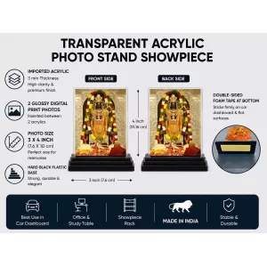 Hindu Deity Acrylic Car Dashboard Showpiece | Double-Sided Hindu Deity Photo Stand | 3 X 4 Inch Photo | Transparent Acrylic Frame With Black Base | Car Dashboard, Office & Table Decor (F70486) Hindu Deity Acrylic Car Dashboard Showpiece | Double-Sided Hindu Deity Photo Stand | 3 X 4 Inch Photo | Transparent Acrylic Frame With Black Base | Car Dashboard, Office & Table Decor (F70486)