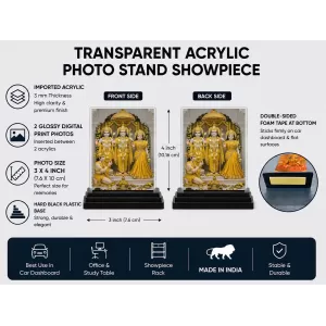 Ram Darbar Acrylic Car Dashboard Showpiece | Double-Sided Ram Darbar Photo Stand | 3 X 4 Inch Photo | Transparent Acrylic Frame With Black Base | Car Dashboard, Office & Table Decor (F70524) Ram Darbar Acrylic Car Dashboard Showpiece | Double-Sided Ram Darbar Photo Stand | 3 X 4 Inch Photo | Transparent Acrylic Frame With Black Base | Car Dashboard, Office & Table Decor (F70524)