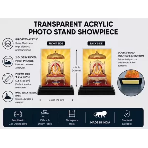 Jagadguru Kripalu Maharaj Acrylic Car Dashboard Showpiece | Double-Sided Jagadguru Kripalu Maharaj Photo Stand | 3 X 4 Inch Photo | Transparent Acrylic Frame With Black Base | Car Dashboard, Office & Table Decor (F70570) Jagadguru Kripalu Maharaj Acrylic Car Dashboard Showpiece | Double-Sided Jagadguru Kripalu Maharaj Photo Stand | 3 X 4 Inch Photo | Transparent Acrylic Frame With Black Base | Car Dashboard, Office & Table Decor (F70570)