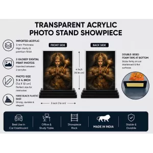 Hanuman Acrylic Car Dashboard Showpiece | Double-Sided Hanuman Photo Stand | 3 X 4 Inch Photo | Transparent Acrylic Frame With Black Base | Car Dashboard, Office & Table Decor (F70602) Hanuman Acrylic Car Dashboard Showpiece | Double-Sided Hanuman Photo Stand | 3 X 4 Inch Photo | Transparent Acrylic Frame With Black Base | Car Dashboard, Office & Table Decor (F70602)