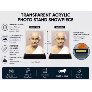 Lahiri Mahasaya Acrylic Car Dashboard Showpiece | Double-Sided Lahiri Mahasaya Photo Stand | 3 X 4 Inch Photo | Transparent Acrylic Frame With Black Base | Car Dashboard, Office & Table Decor (F70701) Lahiri Mahasaya Acrylic Car Dashboard Showpiece | Double-Sided Lahiri Mahasaya Photo Stand | 3 X 4 Inch Photo | Transparent Acrylic Frame With Black Base | Car Dashboard, Office & Table Decor (F70701)