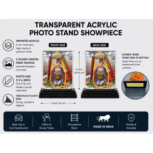 Mahakal Acrylic Car Dashboard Showpiece | Double-Sided Mahakal Photo Stand | 3 X 4 Inch Photo | Transparent Acrylic Frame With Black Base | Car Dashboard, Office & Table Decor (F70702) Mahakal Acrylic Car Dashboard Showpiece | Double-Sided Mahakal Photo Stand | 3 X 4 Inch Photo | Transparent Acrylic Frame With Black Base | Car Dashboard, Office & Table Decor (F70702)