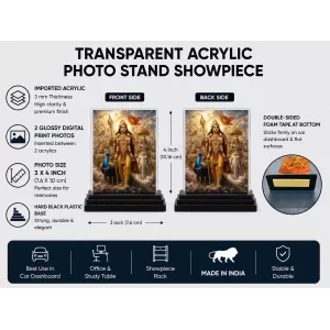 Lord Murugan Acrylic Car Dashboard Showpiece | Double-Sided Lord Murugan Photo Stand | 3 X 4 Inch Photo | Transparent Acrylic Frame With Black Base | Car Dashboard, Office & Table Decor (F70717) Lord Murugan Acrylic Car Dashboard Showpiece | Double-Sided Lord Murugan Photo Stand | 3 X 4 Inch Photo | Transparent Acrylic Frame With Black Base | Car Dashboard, Office & Table Decor (F70717)