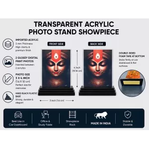 Hindu Deity Acrylic Car Dashboard Showpiece | Double-Sided Hindu Deity Photo Stand | 3 X 4 Inch Photo | Transparent Acrylic Frame With Black Base | Car Dashboard, Office & Table Decor (F70730) Hindu Deity Acrylic Car Dashboard Showpiece | Double-Sided Hindu Deity Photo Stand | 3 X 4 Inch Photo | Transparent Acrylic Frame With Black Base | Car Dashboard, Office & Table Decor (F70730)