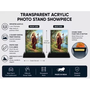 Hanuman Acrylic Car Dashboard Showpiece | Double-Sided Hanuman Photo Stand | 3 X 4 Inch Photo | Transparent Acrylic Frame With Black Base | Car Dashboard, Office & Table Decor (F70746) Hanuman Acrylic Car Dashboard Showpiece | Double-Sided Hanuman Photo Stand | 3 X 4 Inch Photo | Transparent Acrylic Frame With Black Base | Car Dashboard, Office & Table Decor (F70746)