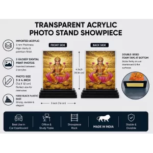 Hindu Deity Acrylic Car Dashboard Showpiece | Double-Sided Hindu Deity Photo Stand | 3 X 4 Inch Photo | Transparent Acrylic Frame With Black Base | Car Dashboard, Office & Table Decor (F70775) Hindu Deity Acrylic Car Dashboard Showpiece | Double-Sided Hindu Deity Photo Stand | 3 X 4 Inch Photo | Transparent Acrylic Frame With Black Base | Car Dashboard, Office & Table Decor (F70775)