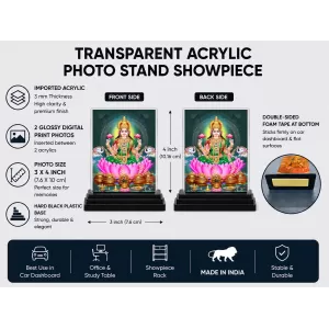 Hindu Deity Acrylic Car Dashboard Showpiece | Double-Sided Hindu Deity Photo Stand | 3 X 4 Inch Photo | Transparent Acrylic Frame With Black Base | Car Dashboard, Office & Table Decor (F70876) Hindu Deity Acrylic Car Dashboard Showpiece | Double-Sided Hindu Deity Photo Stand | 3 X 4 Inch Photo | Transparent Acrylic Frame With Black Base | Car Dashboard, Office & Table Decor (F70876)