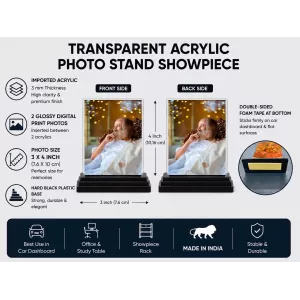 Sri Sri Ravi Shankar Acrylic Car Dashboard Showpiece | Double-Sided Sri Sri Ravi Shankar Photo Stand | 3 X 4 Inch Photo | Transparent Acrylic Frame With Black Base | Car Dashboard, Office & Table Decor (F70934) Sri Sri Ravi Shankar Acrylic Car Dashboard Showpiece | Double-Sided Sri Sri Ravi Shankar Photo Stand | 3 X 4 Inch Photo | Transparent Acrylic Frame With Black Base | Car Dashboard, Office & Table Decor (F70934)