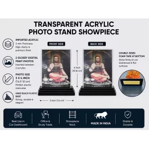 Narasimha Acrylic Car Dashboard Showpiece | Double-Sided Narasimha Photo Stand | 3 X 4 Inch Photo | Transparent Acrylic Frame With Black Base | Car Dashboard, Office & Table Decor (F70960) Narasimha Acrylic Car Dashboard Showpiece | Double-Sided Narasimha Photo Stand | 3 X 4 Inch Photo | Transparent Acrylic Frame With Black Base | Car Dashboard, Office & Table Decor (F70960)