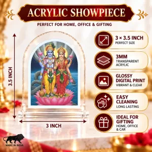 Lakshmi Narayana L Shape Acrylic Showpiece 3 X 3.5 Inch For Home, Office And Car (F175691) Lakshmi Narayana L Shape Acrylic Showpiece 3 X 3.5 Inch For Home, Office And Car (F175691)