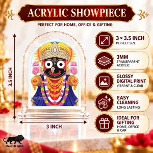 Lord Jagannath L Shape Acrylic Showpiece 3 X 3.5 Inch For Home, Office And Car (F175698) Lord Jagannath L Shape Acrylic Showpiece 3 X 3.5 Inch For Home, Office And Car (F175698)