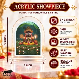 Lord Jagannath L Shape Acrylic Showpiece 3 X 3.5 Inch For Home, Office And Car (F175703) Lord Jagannath L Shape Acrylic Showpiece 3 X 3.5 Inch For Home, Office And Car (F175703)