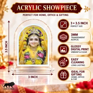 Divine Radha L Shape Acrylic Showpiece 3 X 3.5 Inch For Home, Office And Car (F175704)