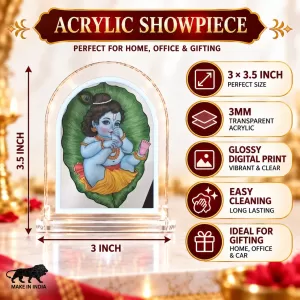 Baby Krishna L Shape Acrylic Showpiece 3 X 3.5 Inch For Home, Office And Car (F175709) Baby Krishna L Shape Acrylic Showpiece 3 X 3.5 Inch For Home, Office And Car (F175709)