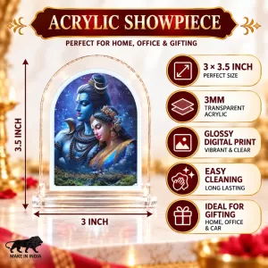 Shiva Parvati L Shape Acrylic Showpiece 3 X 3.5 Inch For Home, Office And Car (F175717) Shiva Parvati L Shape Acrylic Showpiece 3 X 3.5 Inch For Home, Office And Car (F175717)