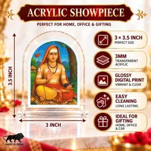 Adi Shankaracharya L Shape Acrylic Showpiece 3 X 3.5 Inch For Home, Office And Car (F175719)