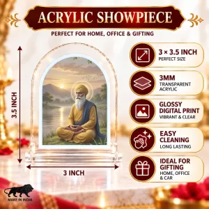 Guru Nanak L Shape Acrylic Showpiece 3 X 3.5 Inch For Home, Office And Car (F175729) Guru Nanak L Shape Acrylic Showpiece 3 X 3.5 Inch For Home, Office And Car (F175729)