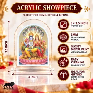 Lakshmi Narayan L Shape Acrylic Showpiece 3 X 3.5 Inch For Home, Office And Car (F175739) Lakshmi Narayan L Shape Acrylic Showpiece 3 X 3.5 Inch For Home, Office And Car (F175739)
