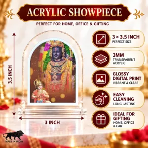 Shree Ram L Shape Acrylic Showpiece 3 X 3.5 Inch For Home, Office And Car (F175740) Shree Ram L Shape Acrylic Showpiece 3 X 3.5 Inch For Home, Office And Car (F175740)