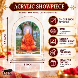 Adi Shankaracharya L Shape Acrylic Showpiece 3 X 3.5 Inch For Home, Office And Car (F175750)