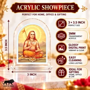 Adi Shankaracharya L Shape Acrylic Showpiece 3 X 3.5 Inch For Home, Office And Car (F175759)