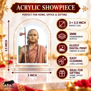 Adi Shankaracharya L Shape Acrylic Showpiece 3 X 3.5 Inch For Home, Office And Car (F175763)