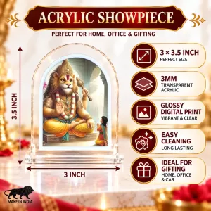 Lord Narasimha L Shape Acrylic Showpiece 3 X 3.5 Inch For Home, Office And Car (F175768) Lord Narasimha L Shape Acrylic Showpiece 3 X 3.5 Inch For Home, Office And Car (F175768)