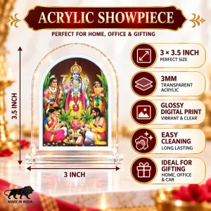 Lord Sattyanarayan L Shape Acrylic Showpiece 3 X 3.5 Inch For Home, Office And Car (F175772) Lord Sattyanarayan L Shape Acrylic Showpiece 3 X 3.5 Inch For Home, Office And Car (F175772)
