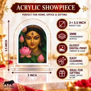 Maa Durga L Shape Acrylic Showpiece 3 X 3.5 Inch For Home, Office And Car (F175775) Maa Durga L Shape Acrylic Showpiece 3 X 3.5 Inch For Home, Office And Car (F175775)