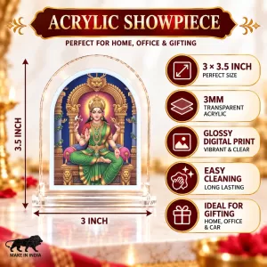 Goddess Tripureswari L Shape Acrylic Showpiece 3 X 3.5 Inch For Home, Office And Car (F175778) Goddess Tripureswari L Shape Acrylic Showpiece 3 X 3.5 Inch For Home, Office And Car (F175778)