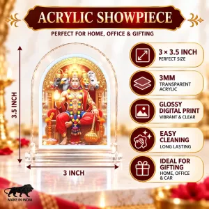 Panchmukhi Hanuman L Shape Acrylic Showpiece 3 X 3.5 Inch For Home, Office And Car (F175789) Panchmukhi Hanuman L Shape Acrylic Showpiece 3 X 3.5 Inch For Home, Office And Car (F175789)