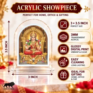 Goddess Tripureswari L Shape Acrylic Showpiece 3 X 3.5 Inch For Home, Office And Car (F175791) Goddess Tripureswari L Shape Acrylic Showpiece 3 X 3.5 Inch For Home, Office And Car (F175791)