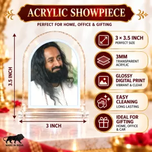 Sri Sri Ravi Shankar L Shape Acrylic Showpiece 3 X 3.5 Inch For Home, Office And Car (F175800) Sri Sri Ravi Shankar L Shape Acrylic Showpiece 3 X 3.5 Inch For Home, Office And Car (F175800)