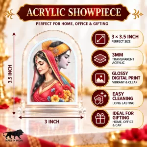 Shree Krishna And Shree Radha L Shape Acrylic Showpiece 3 X 3.5 Inch For Home, Office And Car (F175807) Shree Krishna And Shree Radha L Shape Acrylic Showpiece 3 X 3.5 Inch For Home, Office And Car (F175807)