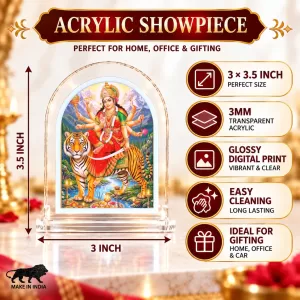 Durga Maa L Shape Acrylic Showpiece 3 X 3.5 Inch For Home, Office And Car (F175810) Durga Maa L Shape Acrylic Showpiece 3 X 3.5 Inch For Home, Office And Car (F175810)
