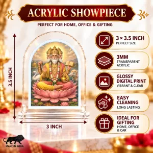 Lord Brahma L Shape Acrylic Showpiece 3 X 3.5 Inch For Home, Office And Car (F175811) Lord Brahma L Shape Acrylic Showpiece 3 X 3.5 Inch For Home, Office And Car (F175811)